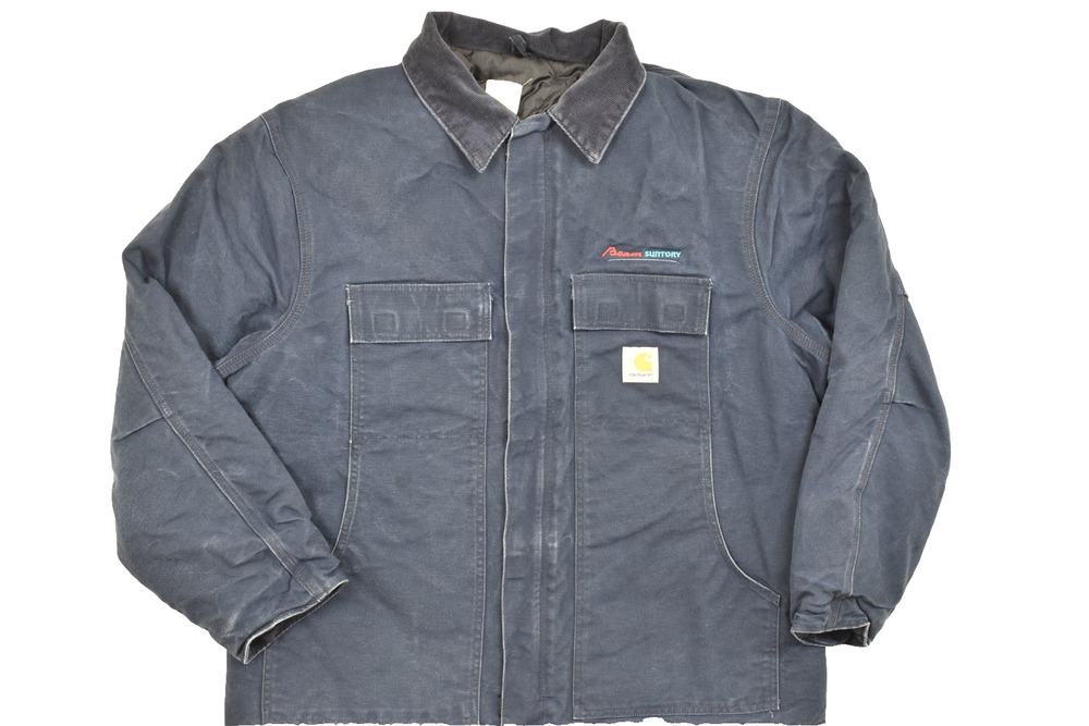 Carhartt C003 DNY Traditional Coat Men's XL Regular Navy Blue Quilt Lined Beam S
